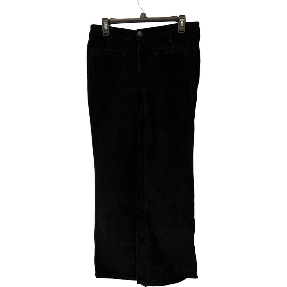 Vince Womens Jeans Size 28 Black Corduroy Wide Leg Mid Rise Zip Fly Relaxed Fit